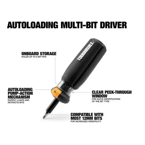 TOUGHBUILT オートローディング マルチビットドライバー TB-H5-M-01-