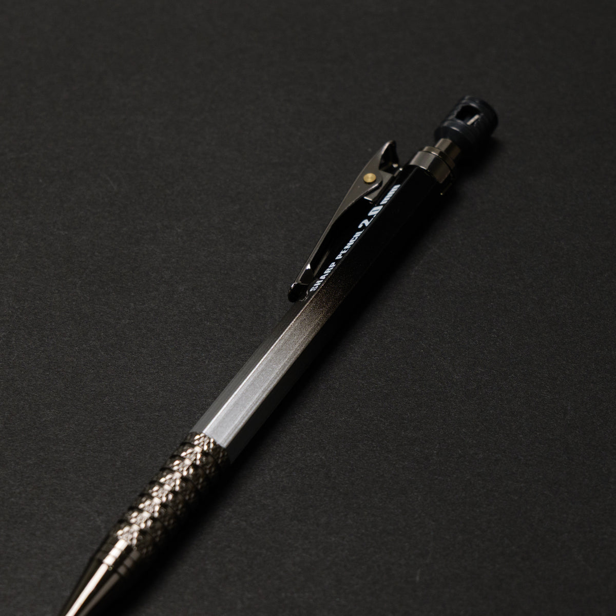 祥碩堂 建築用シャープペンシル HB2.0mm 朱雀 真鍮ボディ シルバー×ブラック-