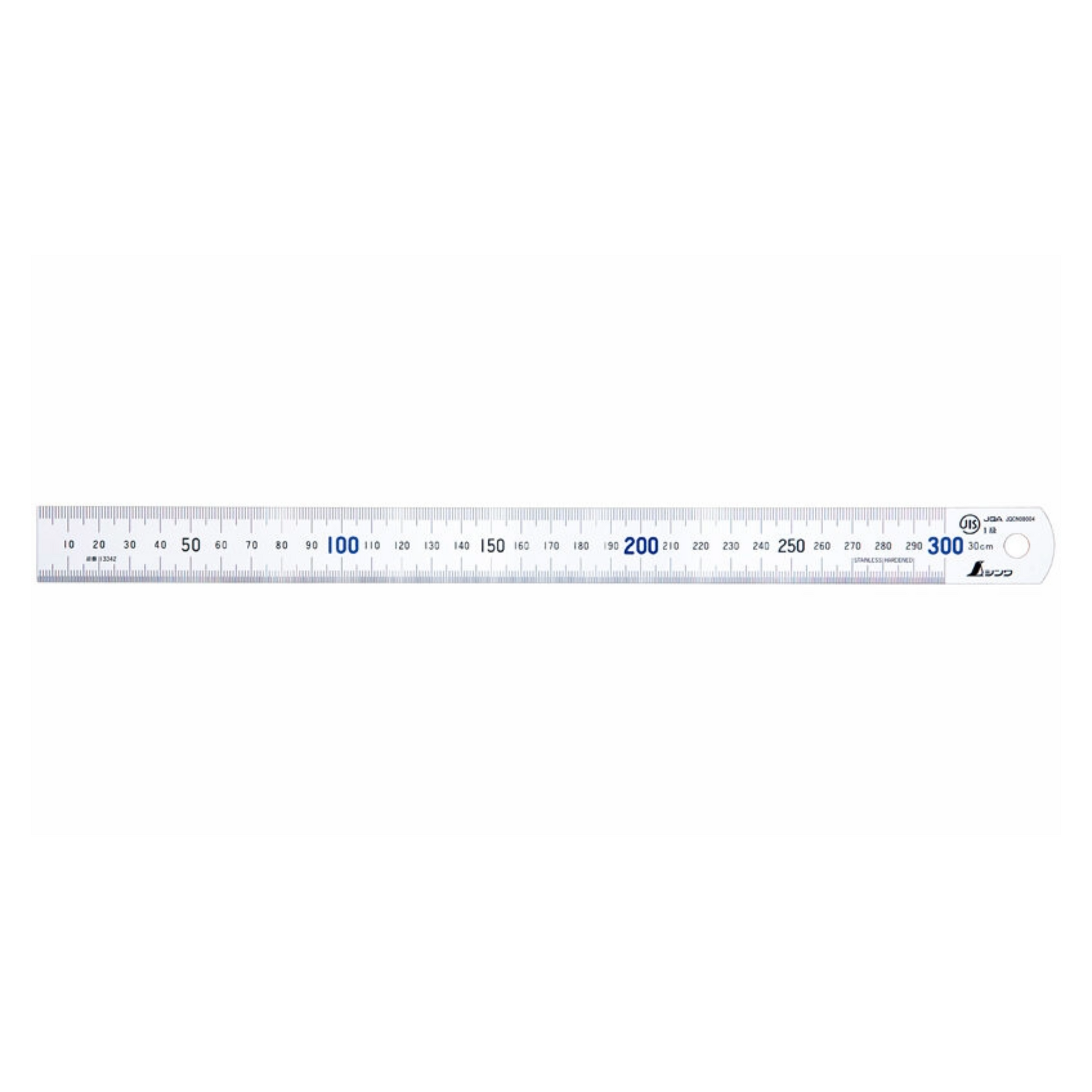 シンワ 直尺 タフホワイト 青数字入 JIS 15cm/30cm-13342