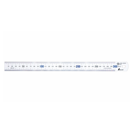 シンワ 直尺 タフホワイト 青数字入 JIS 15cm/30cm-13342