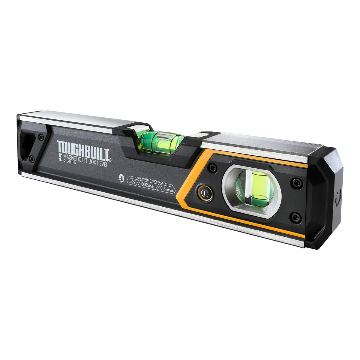 TOUGHBUILT 9in LEDマグネット水平器 TB-H2-L-9LH-M-