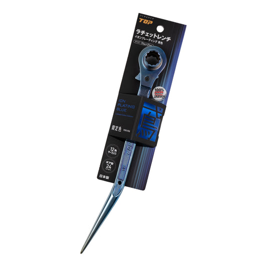 TOP工業 鳶仕様両口ラチェットレンチ RM-17X21N-BT イオンプレーティング青色-