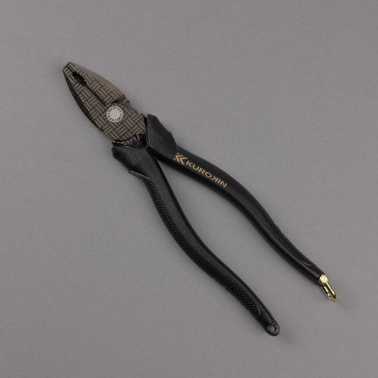 フジ矢 偏芯パワーペンチ（黒金）バリ取り機能付き 200mm 3020N-200BG 【金津屋商店オリジナルデザイン：三崩し】-