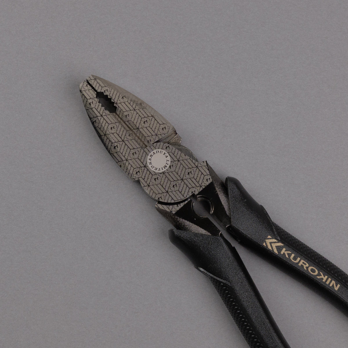 フジ矢 偏芯パワーペンチ（黒金）バリ取り機能付き 225mm 3020N-225BG 【金津屋商店オリジナルデザイン：亀甲網代】-