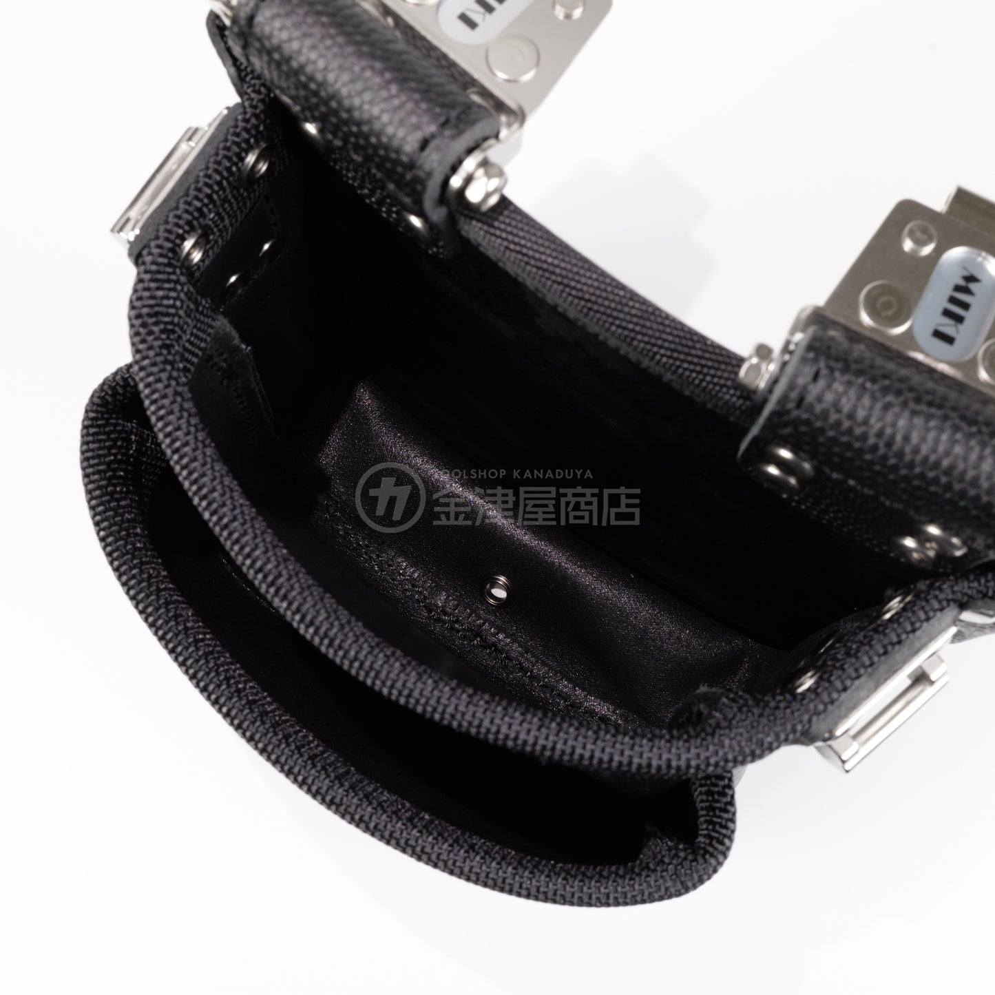 MIKI 本革2段腰袋 カモフラージュブラック加工革・スイングタイプ SPH-CM2-S-
