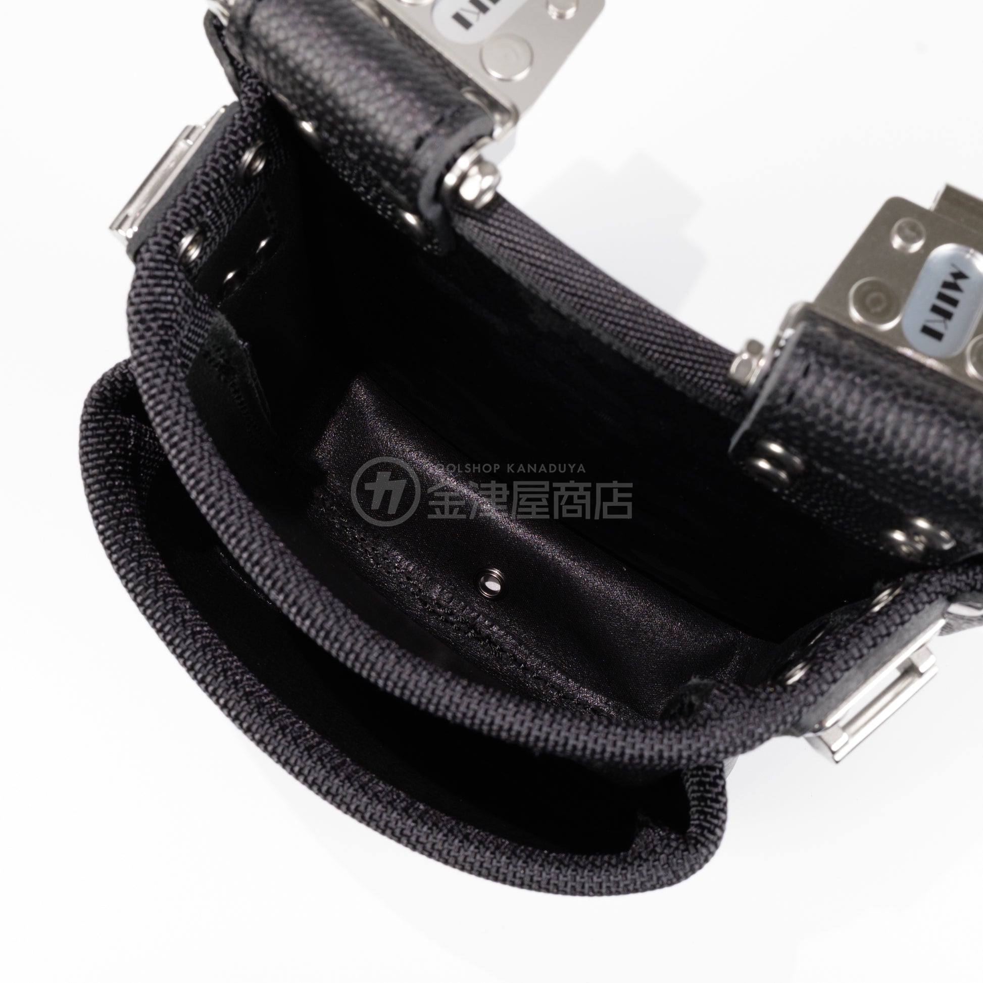 MIKI 本革2段腰袋 カモフラージュブラック加工革・スイングタイプ SPH-CM2-S-
