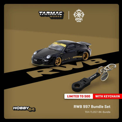 OSKtools 【世界限定500台】RWB997 Black ミニカー＆RWBxOSK×TARMAC 10mmフレックスラチェットレンチキーホルダー-