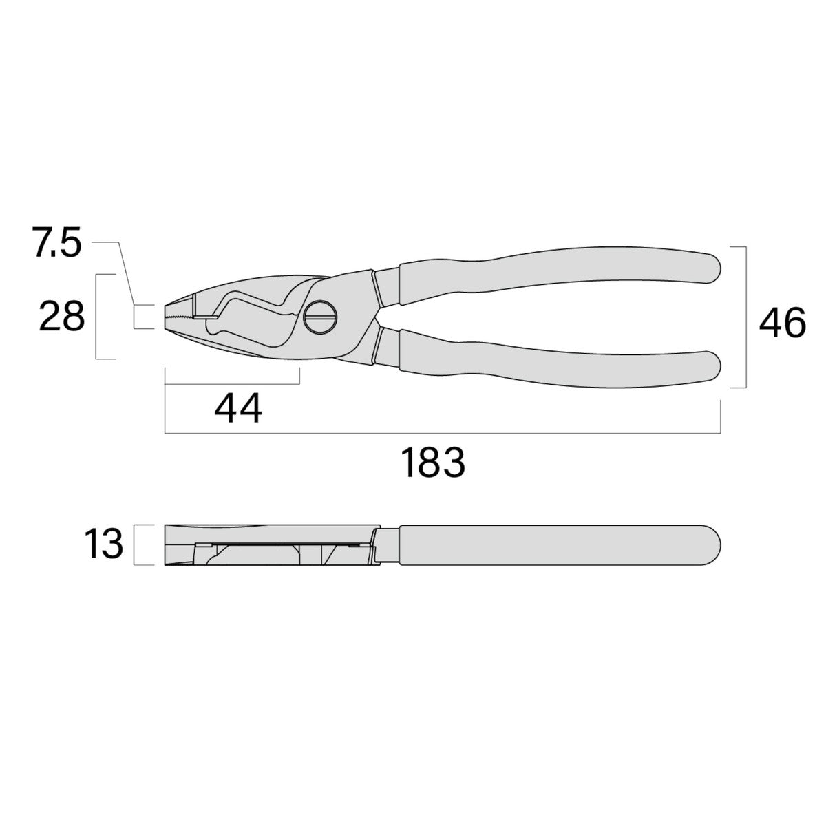 フジ矢 ケーブルペンチ175ｍｍ（黒金）6050-175BG-ペンチ-6050-175BG-金津屋商店