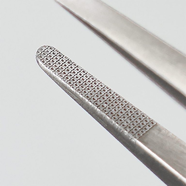 ANEX ラバーグリップ付 ステンレスピンセット【はじピン】先丸型120mm 211-H