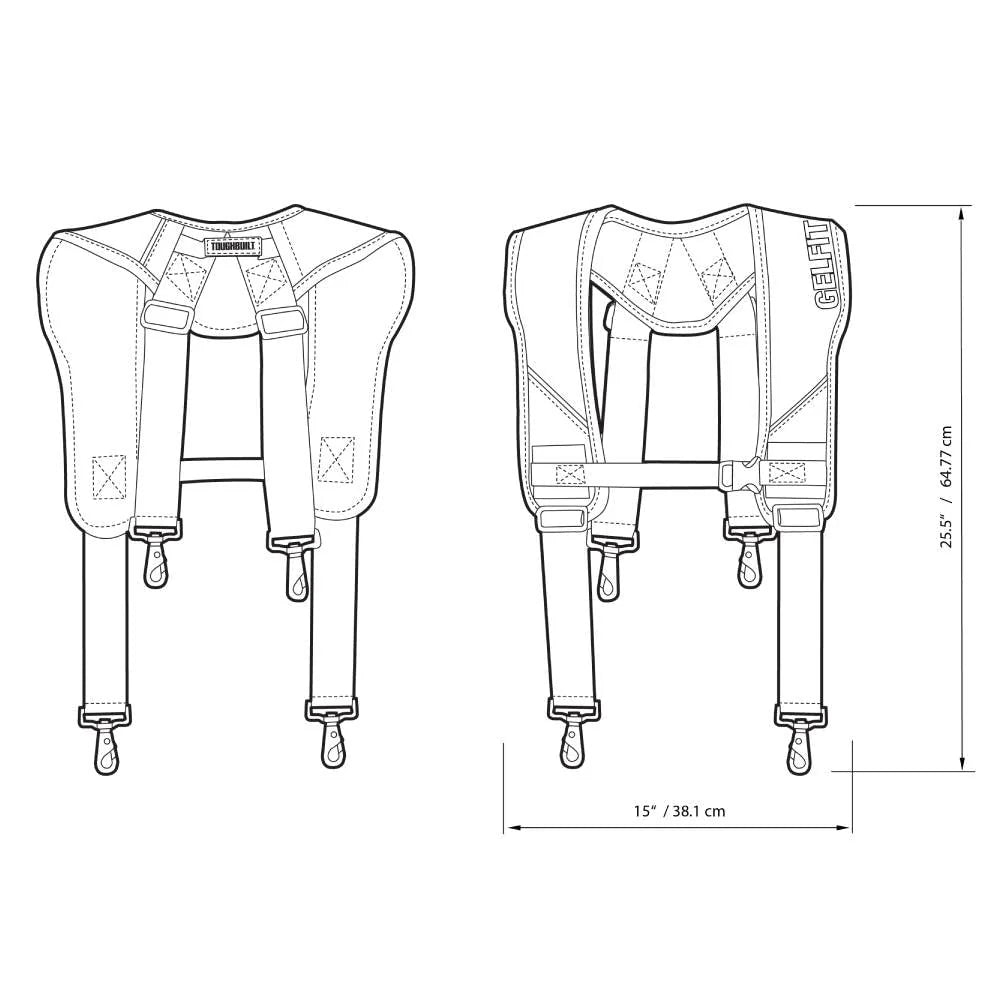 TOUGHBUILT GelFit プロフェッショナルパッドサスペンダー TB-CT-51G-