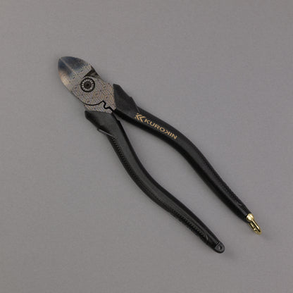 フジ矢 電工名人偏芯薄刃ニッパ（黒金）175mm 7700N-175BG【金津屋商店オリジナルデザイン：亀甲網代】-