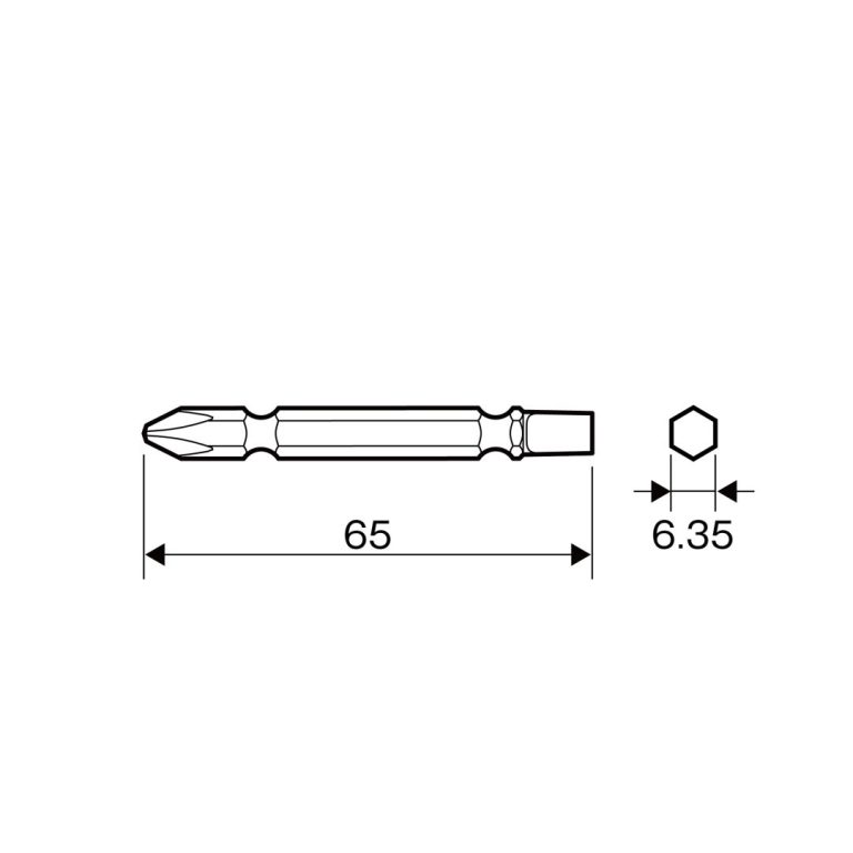 ANEX ハイパービット 2本組 両頭コンビタイプ +2×-6×65 AHPM-2665-