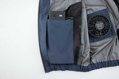 ビッグボーン 冷蔵服4 半袖ジャケット TH604セット（服+ペルチェ+ファン+モバイルバッテリー）フリーサイズ-