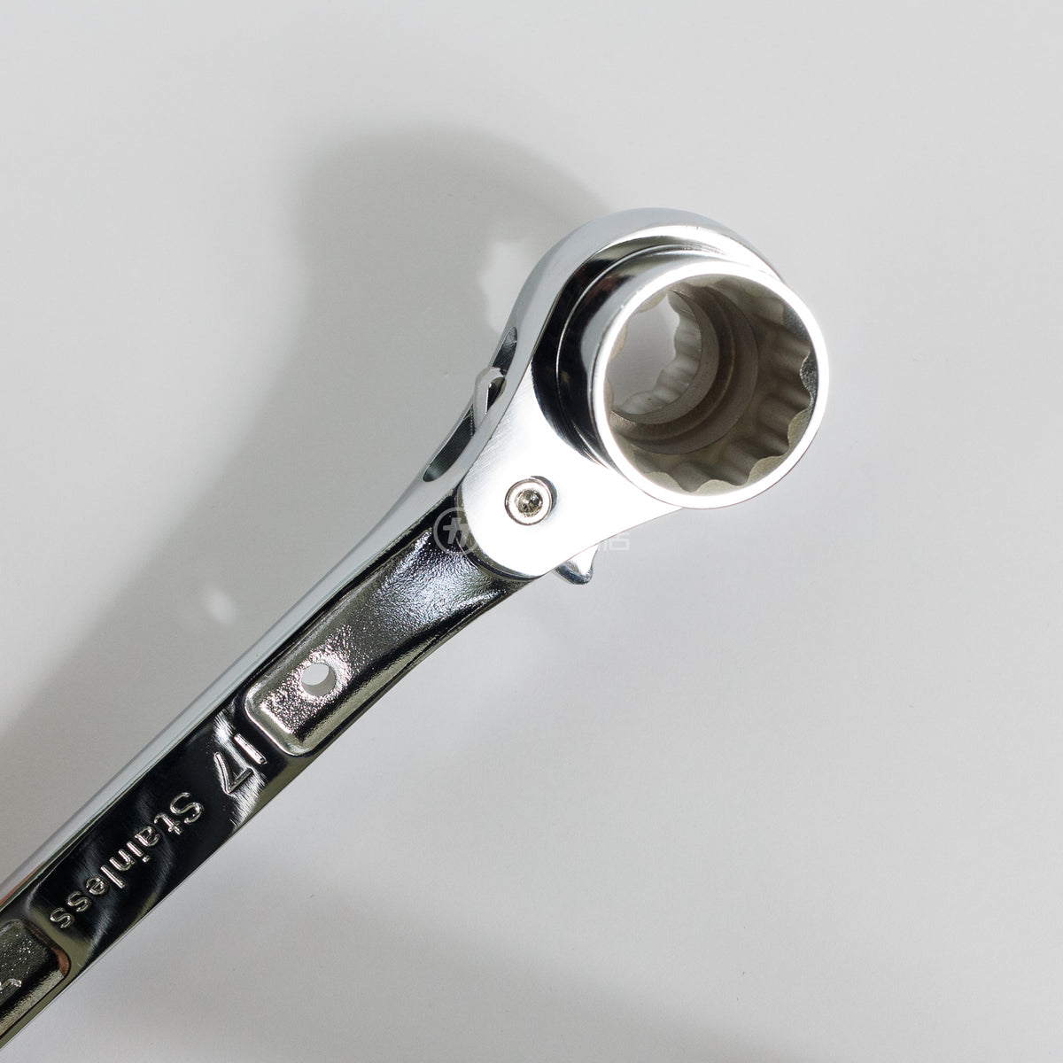TOP工業 特注 鳶仕様ステンレスラチェットレンチ(シノ付) 19×24 SRM-19×24BT カスタム-SRM-19X24BT-CUS