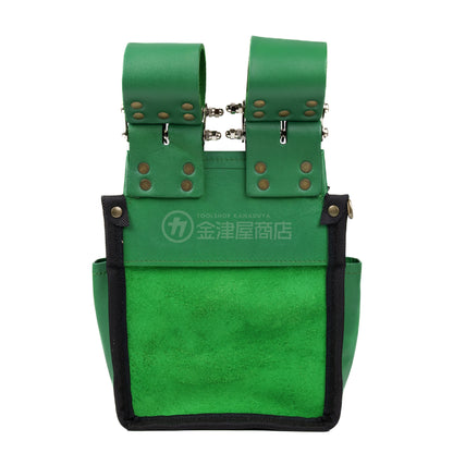 ニックス(KNICKS) 総ヌメ革使用3段腰袋チェーンタイプ バリスティック補強仕上げ KNB-301DDX【カラーカスタム グリーン】-