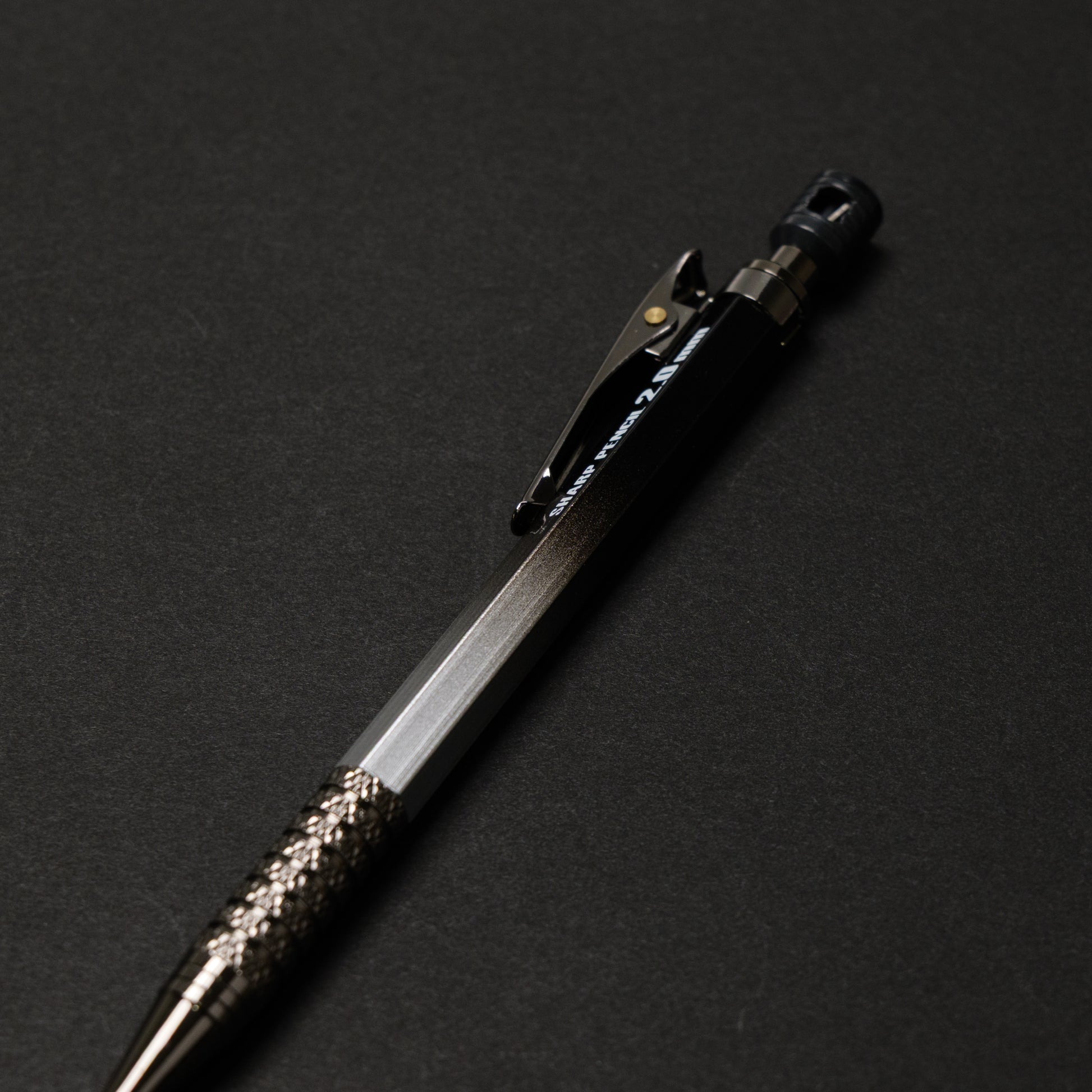 祥碩堂 建築用シャープペンシル HB2.0mm 朱雀 真鍮ボディ シルバー×ブラック-