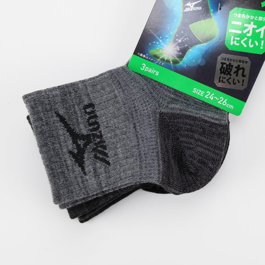 MIZUNO WORK 消臭ダブル メンズ ワークソックス 12cm丈 3P A81-543-