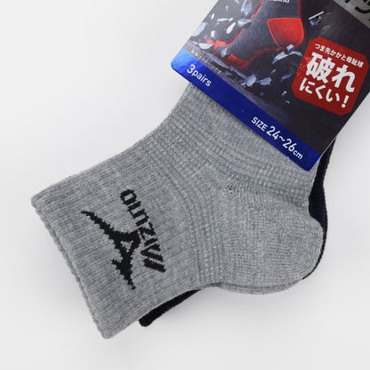 MIZUNO WORK メンズ ワークソックス 12cm丈 強靭フィット 3P 681-452B-