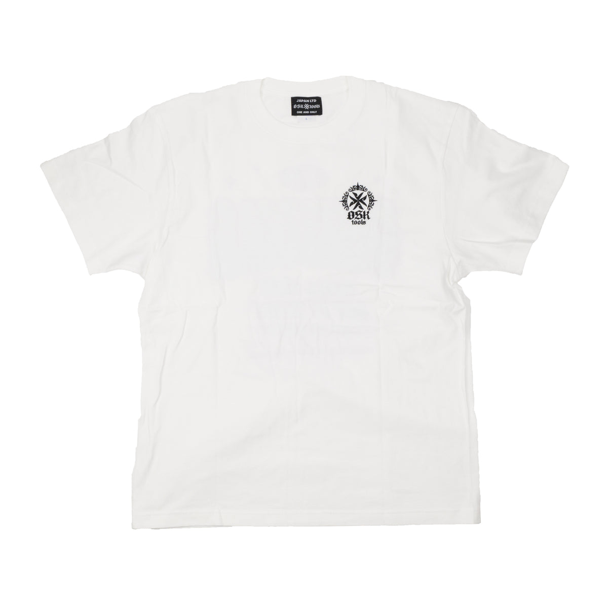 OSKTools 5.6oz オリジナルロゴデザインTシャツ ホワイト-
