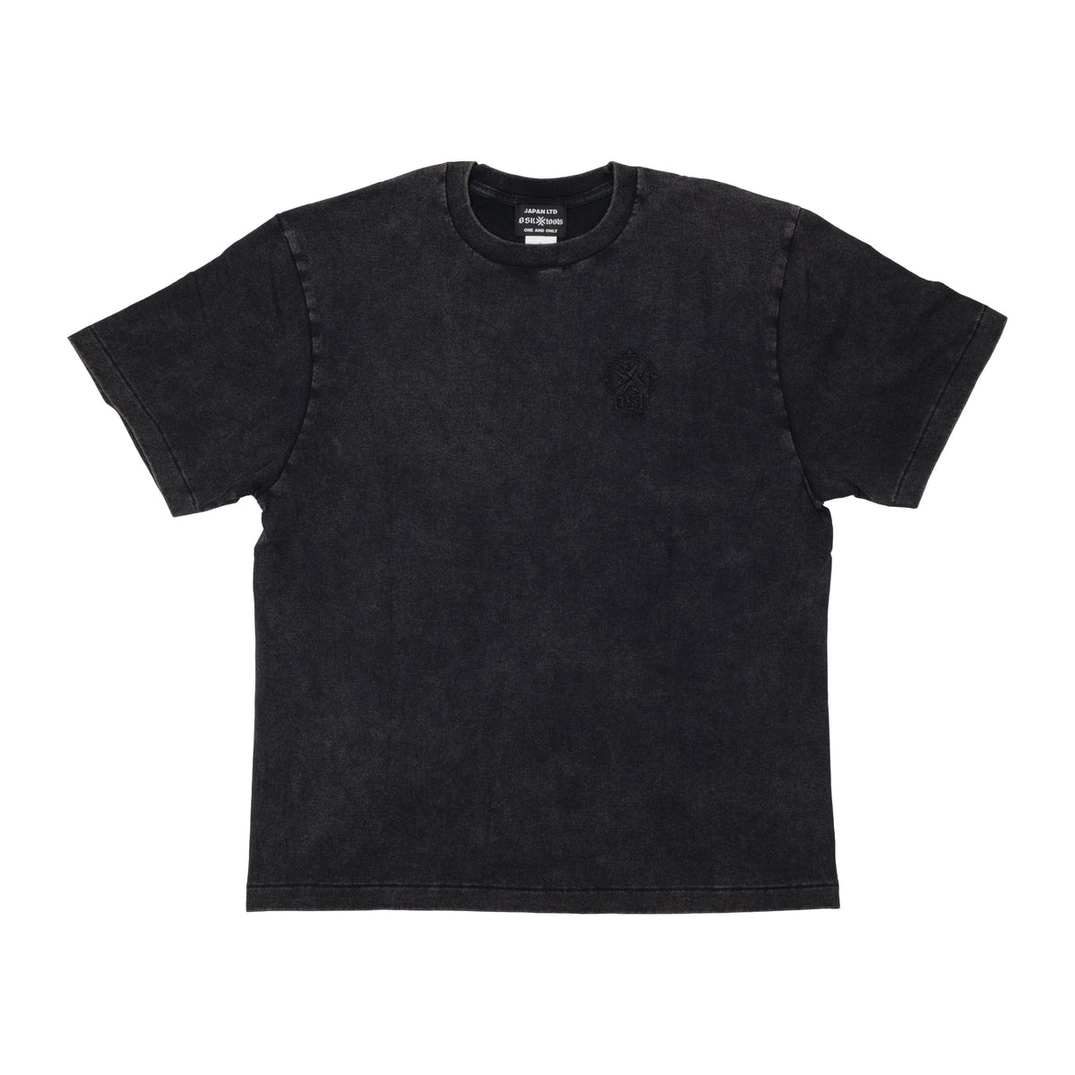 OSKTools 6.2oz フェードウォッシュ ロゴTシャツ フェードブラック-