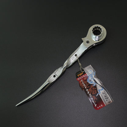 TOP工業 受注生産 総磨きツイストラチェットレンチ17×21 長直/鳶仕様-RGT17×21SSV