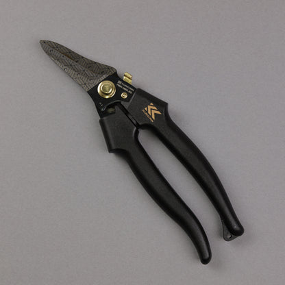 フジ矢 電工ストレートバサミ ロック付 (黒金) FM04-180NL-BG【金津屋商店オリジナルデザイン：亀甲網代】-