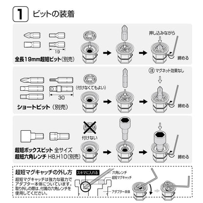 ANEX AOA-17専用オフセットアダプター17mm用ビットアダプターショートタイプ AOA-17BAS専用-