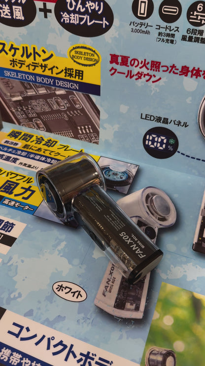 WINGACE 冷却プレート付強力ハンディ扇風機 FAN-X05B/W