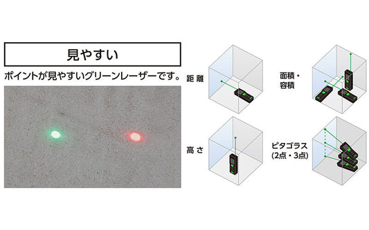 シンワ測定 レーザー距離計 L-MeasureBK50グリーン データ転送機能付 78173-