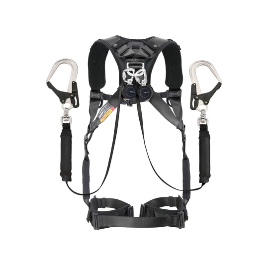 タジマ ハオルハーネスHA 黒 KR150FA シングルL8 ダブルセット フリーサイズ-フルハーネス-A1HAKR-WL8BK-金津屋商店