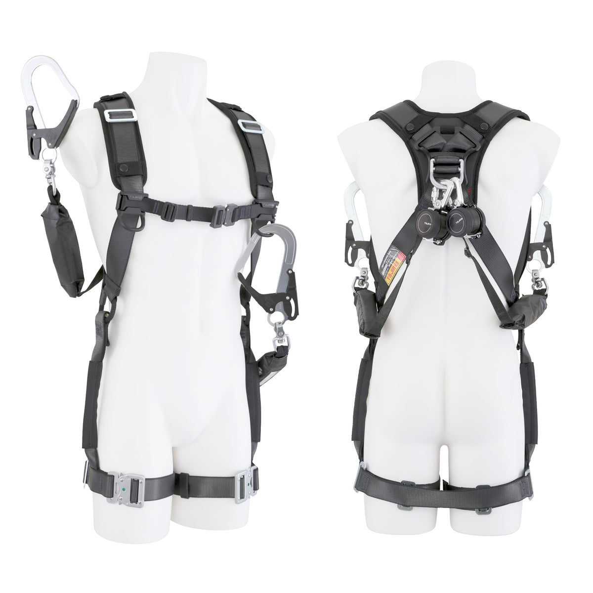 タジマ ハオルハーネスHS 黒 KR150FA シングルL5 ダブルセット フリーサイズ-フルハーネス-A1HSKR-WL5BK-金津屋商店