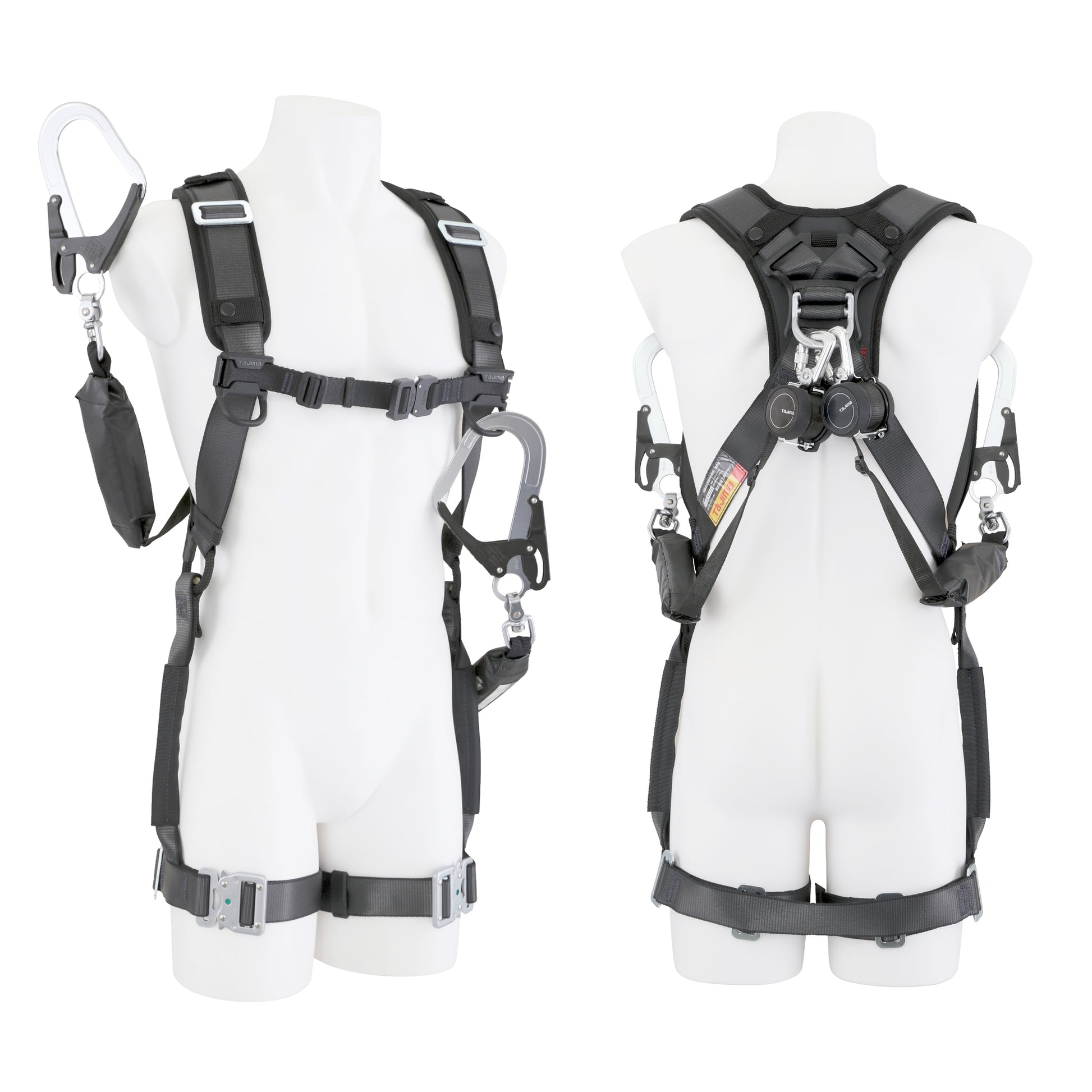 タジマ ハオルハーネスHS 黒 KR150FA シングルL5 ダブルセット フリーサイズ-フルハーネス-A1HSKR-WL5BK-金津屋商店