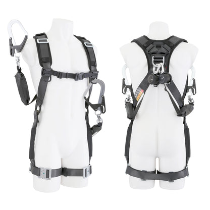 タジマ ハオルハーネスHS 黒 KR150FA シングルL5 ダブルセット フリーサイズ-フルハーネス-A1HSKR-WL5BK-金津屋商店