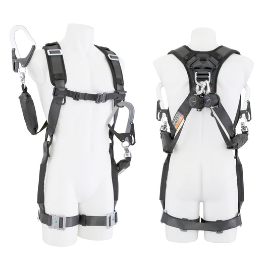 タジマ ハオルハーネスHS 黒 KR150FA シングルL5 ダブルセット フリーサイズ-フルハーネス-A1HSKR-WL5BK-金津屋商店