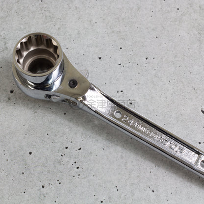 TOP 特注 総磨きショートラチェットレンチ 19×24 RM-19×24S カスタム-ラチェット-RM-19×24S-CUS-金津屋商店