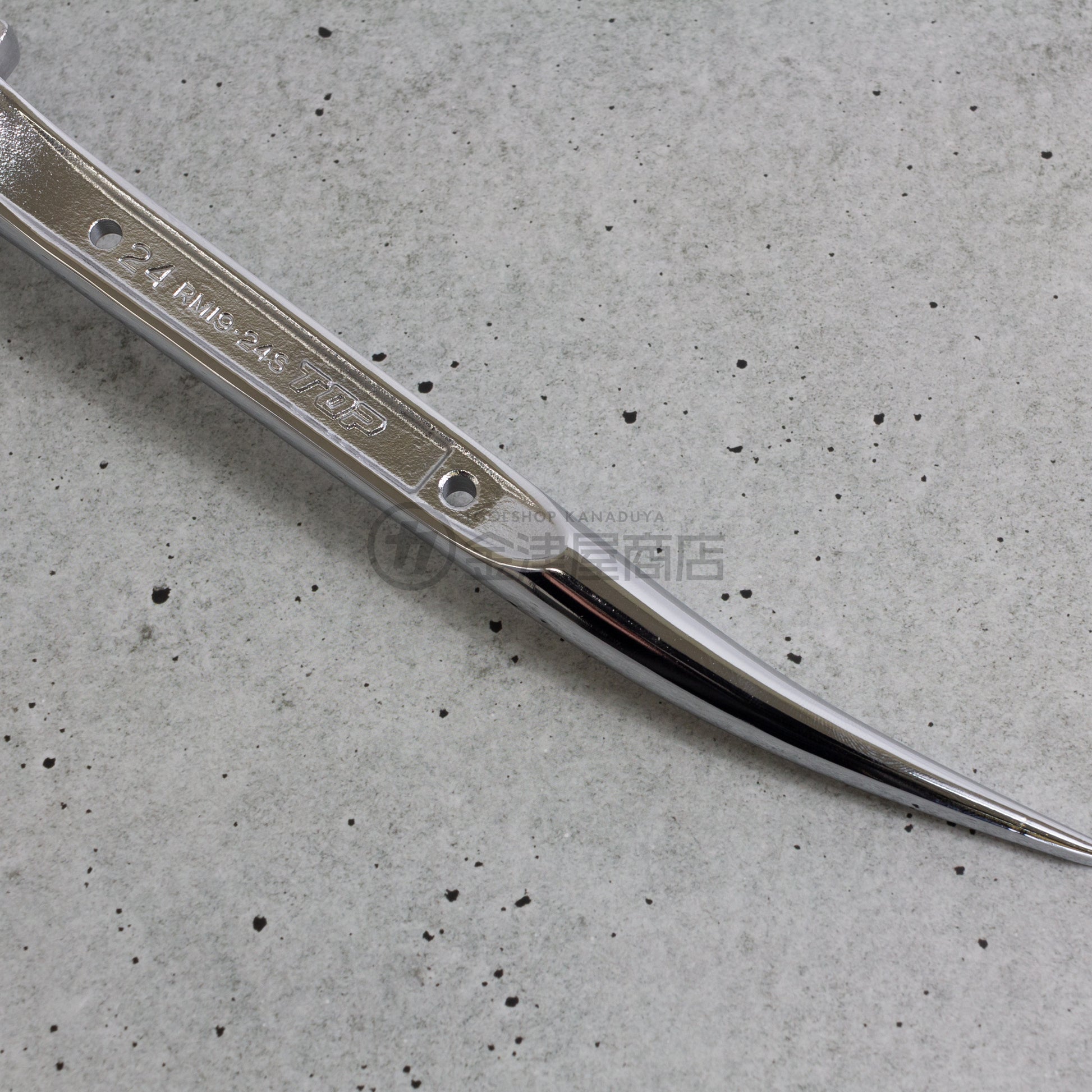 TOP 特注 総磨きショートラチェットレンチ 19×24 RM-19×24S カスタム-ラチェット-RM-19×24S-CUS-金津屋商店